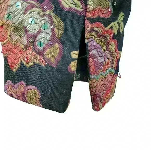Sandra Darren Blazer Womens 8 Tapestry Beaded Work Office Casual Jacket Church - Picture 4 of 10
